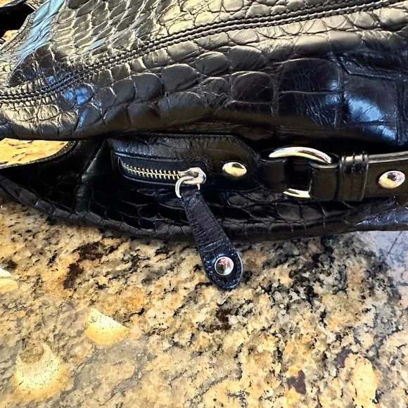 COACH ❤️ MADISON CROC EMBOSSED PATENT LEATHER ~LIMITED EDITION~ Bag & Wallet Set - Picture 10 of 15